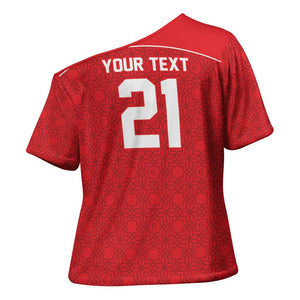 World Football 2026 Tunisia Custom Cross Shoulder Shirt Traditional Islamic Motif - African Pride