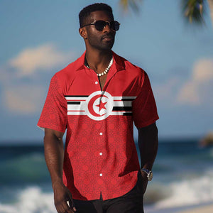 World Football 2026 Tunisia Custom Hawaiian Shirt Traditional Islamic Motif - African Pride