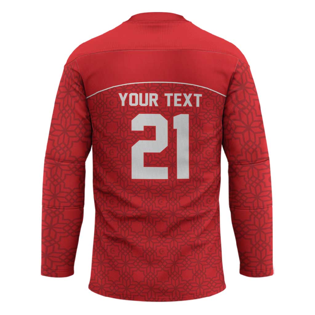 World Football 2026 Tunisia Custom Hockey Jersey Traditional Islamic Motif - African Pride