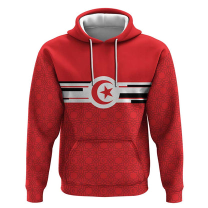 World Football 2026 Tunisia Custom Hoodie Traditional Islamic Motif - African Pride