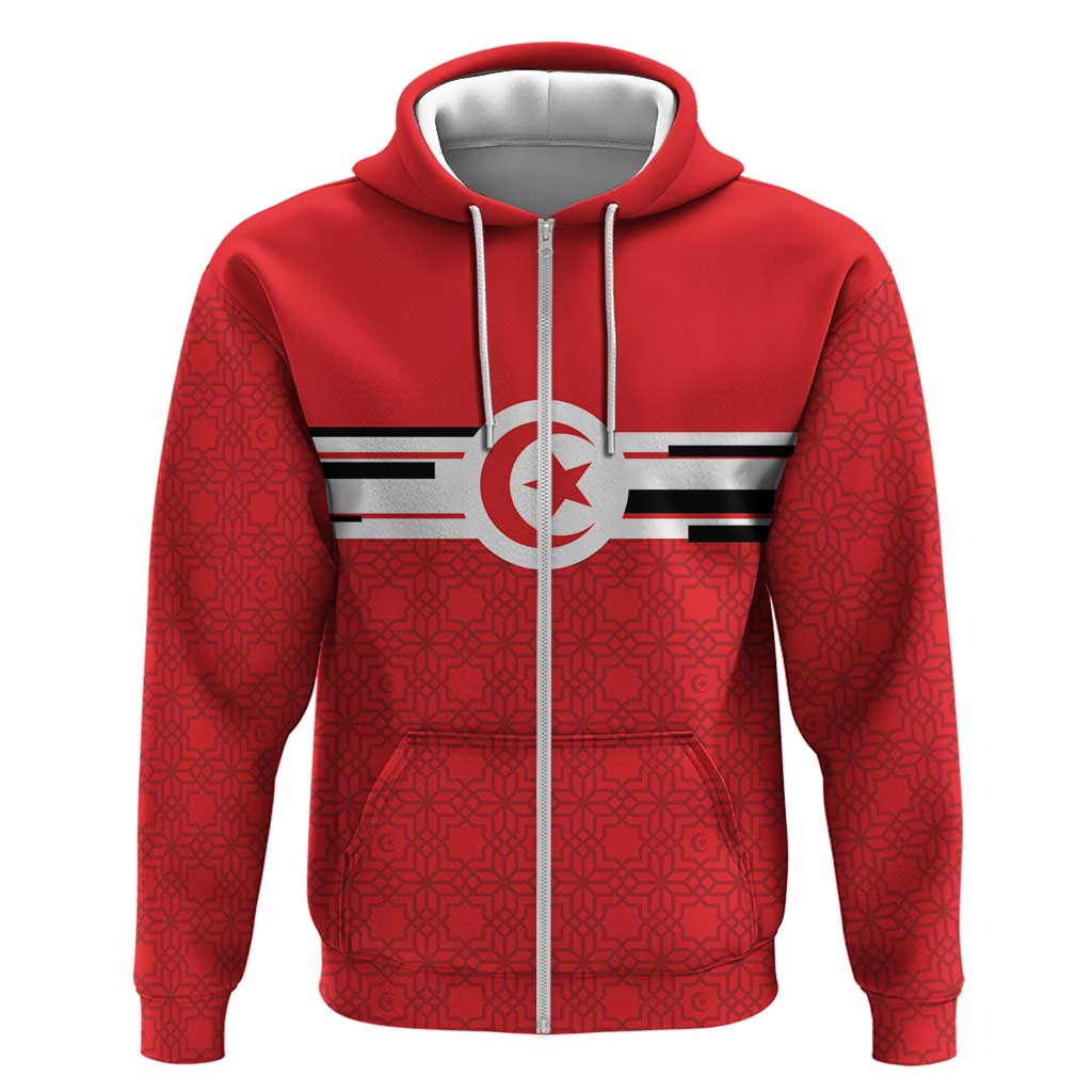 World Football 2026 Tunisia Custom Hoodie Traditional Islamic Motif - African Pride