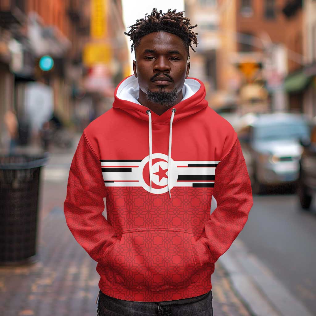 World Football 2026 Tunisia Custom Hoodie Traditional Islamic Motif - African Pride