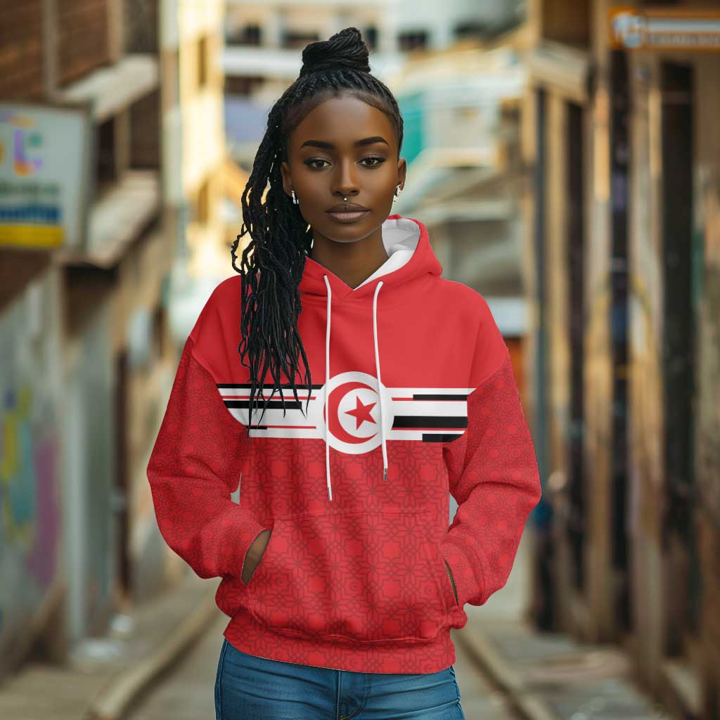 World Football 2026 Tunisia Custom Hoodie Traditional Islamic Motif - African Pride