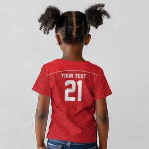 World Football 2026 Tunisia Custom Kid T shirt Traditional Islamic Motif - African Pride