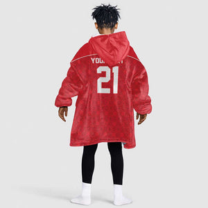 World Football 2026 Tunisia Custom Kid Wearable Blanket Hoodie Traditional Islamic Motif - African Pride