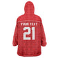World Football 2026 Tunisia Custom Kid Wearable Blanket Hoodie Traditional Islamic Motif - African Pride