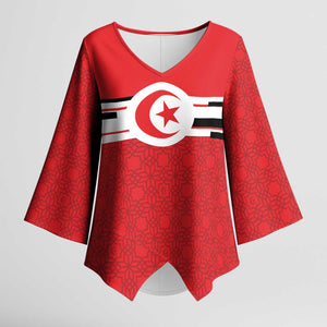 World Football 2026 Tunisia Custom Kimono Sleeve Blouse Traditional Islamic Motif - African Pride