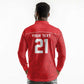 World Football 2026 Tunisia Custom Long Sleeve Polo Shirt Traditional Islamic Motif - African Pride