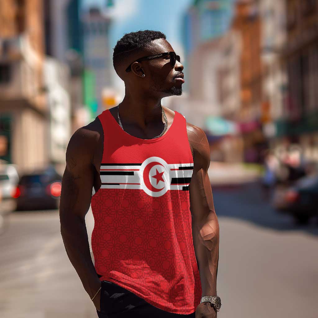 World Football 2026 Tunisia Custom Men Tank Top Traditional Islamic Motif - African Pride