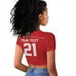 World Football 2026 Tunisia Custom Raglan Cropped T shirt Traditional Islamic Motif - African Pride