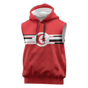 World Football 2026 Tunisia Custom Sleeveless Hoodie Traditional Islamic Motif - African Pride
