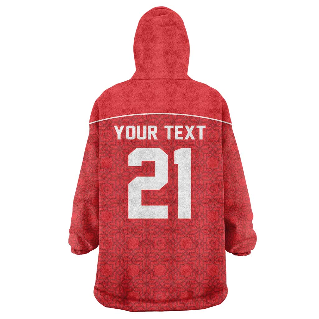 World Football 2026 Tunisia Custom Wearable Blanket Hoodie Traditional Islamic Motif - African Pride
