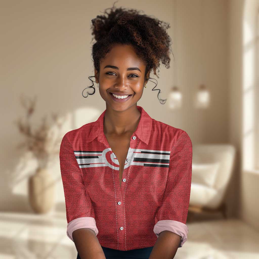 World Football 2026 Tunisia Custom Women Casual Shirt Traditional Islamic Motif - African Pride