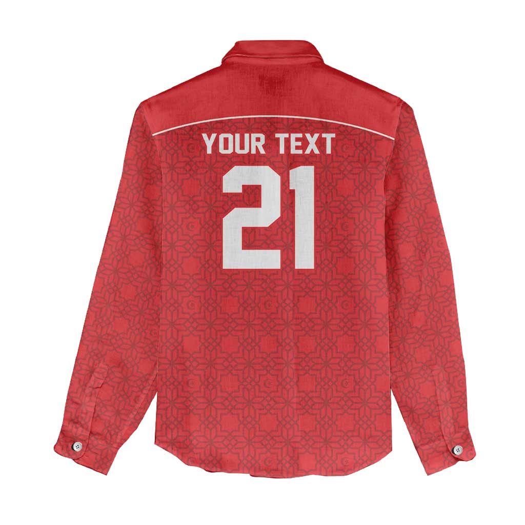 World Football 2026 Tunisia Custom Women Casual Shirt Traditional Islamic Motif - African Pride
