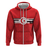 World Football 2026 Tunisia Custom Zip Hoodie Traditional Islamic Motif - African Pride