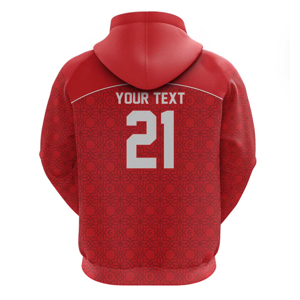 World Football 2026 Tunisia Custom Zip Hoodie Traditional Islamic Motif - African Pride