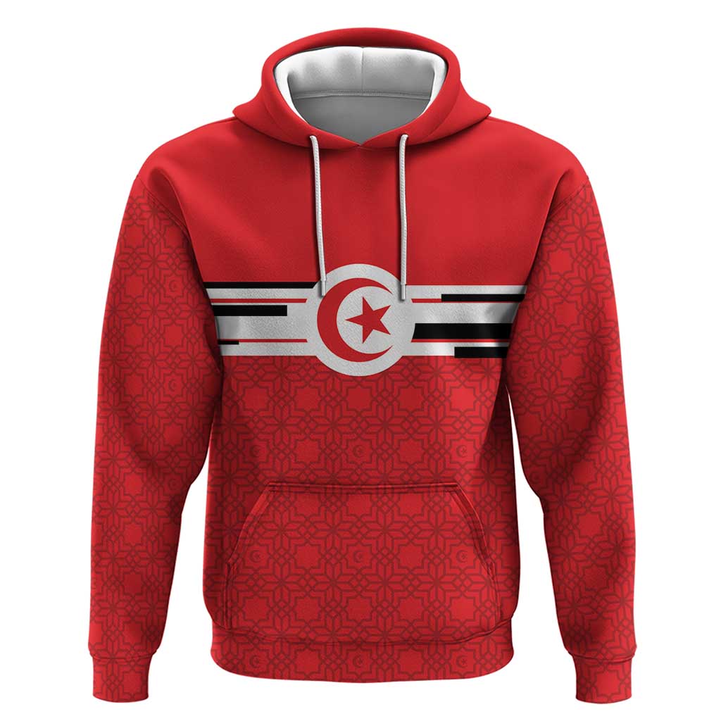 World Football 2026 Tunisia Custom Zip Hoodie Traditional Islamic Motif - African Pride