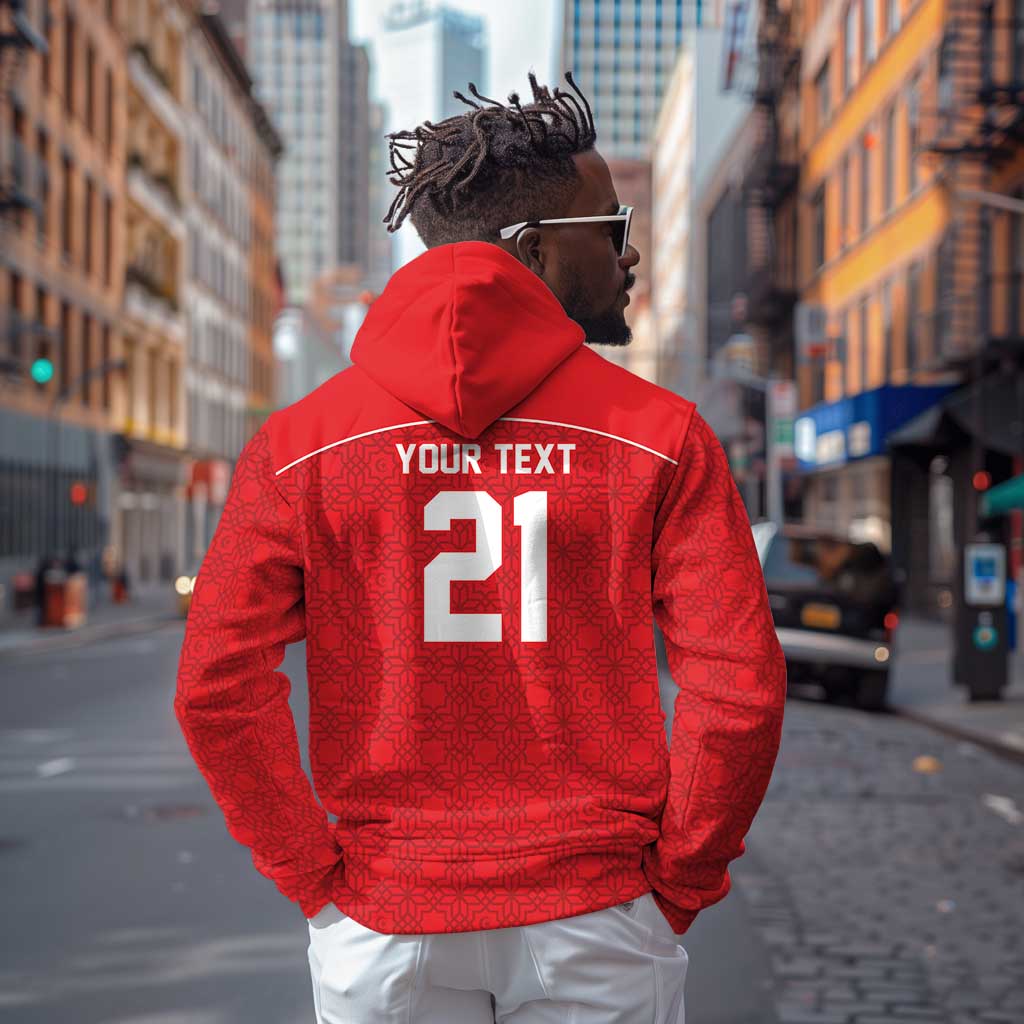World Football 2026 Tunisia Custom Zip Hoodie Traditional Islamic Motif - African Pride