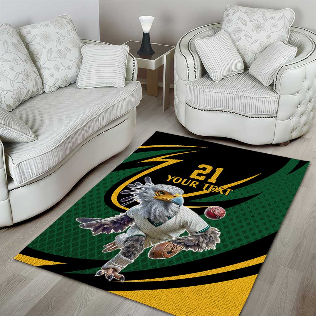 Secretary Bird South Africa Cricket Custom Area Rug Unique Pattern