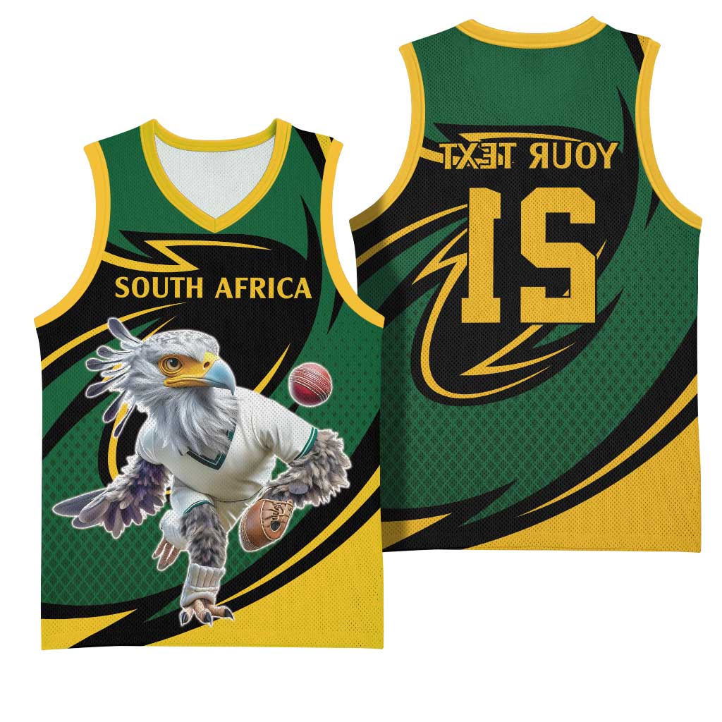 Secretary Bird South Africa Cricket Custom Basketball Jersey Unique Pattern - African Pride