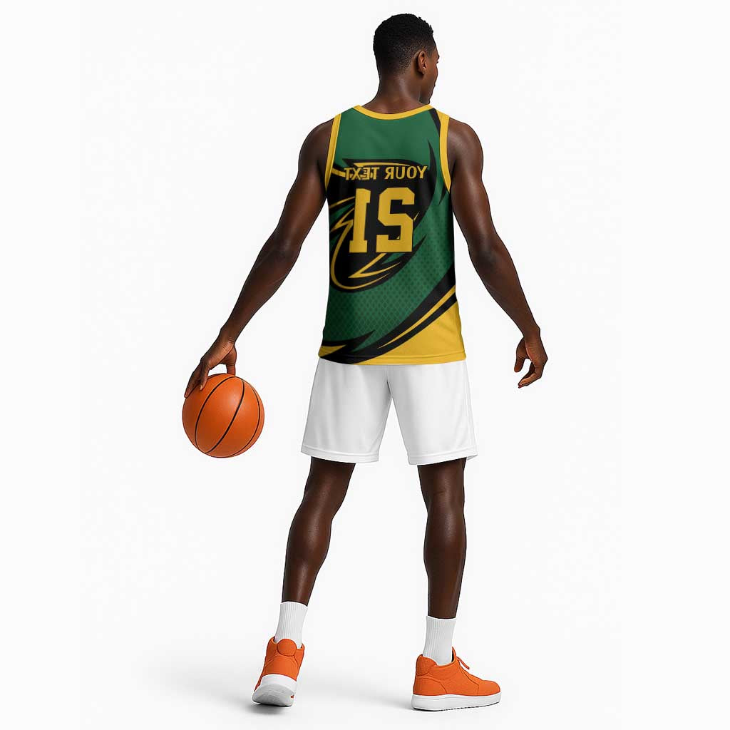 Secretary Bird South Africa Cricket Custom Basketball Jersey Unique Pattern - African Pride