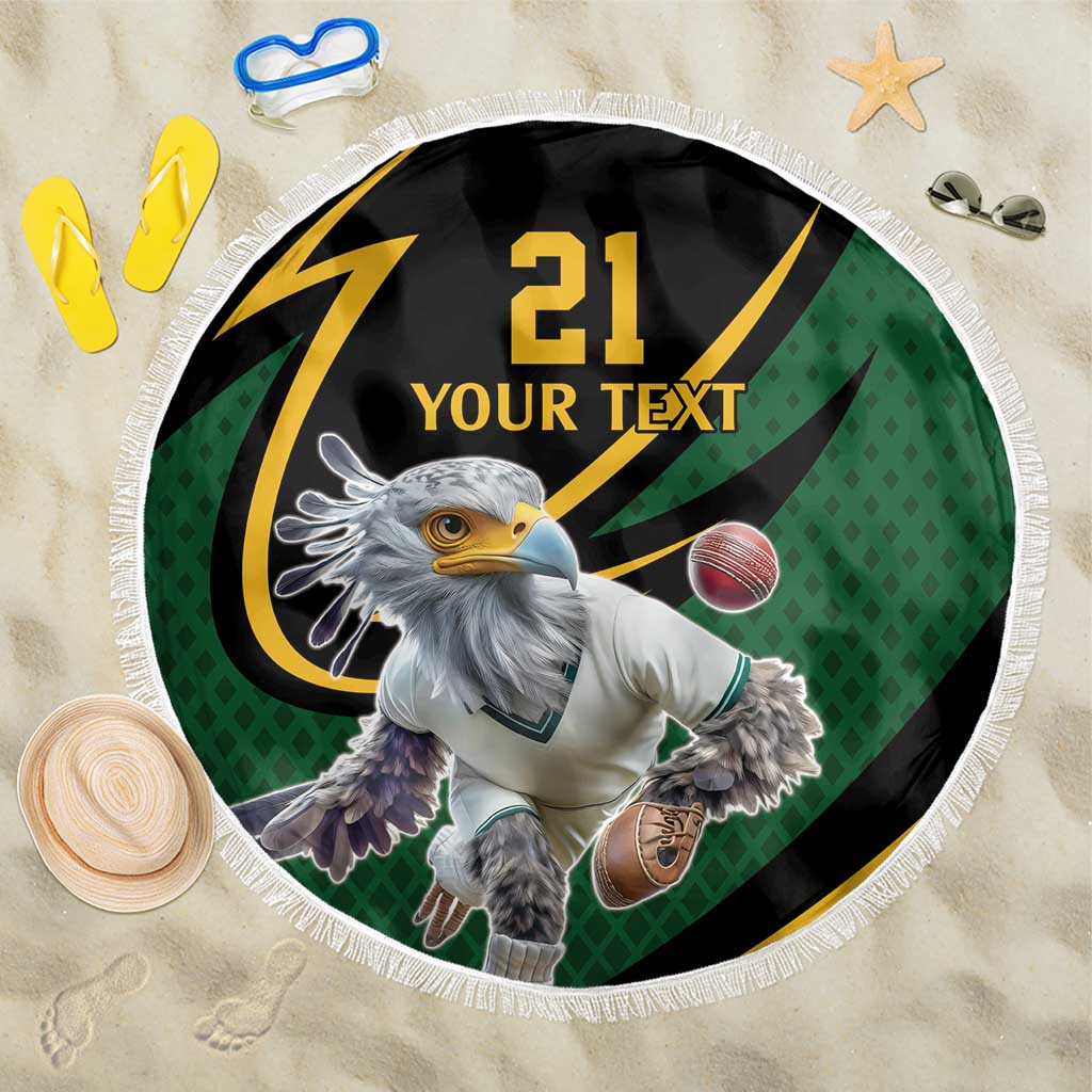 Secretary Bird South Africa Cricket Custom Beach Blanket Unique Pattern