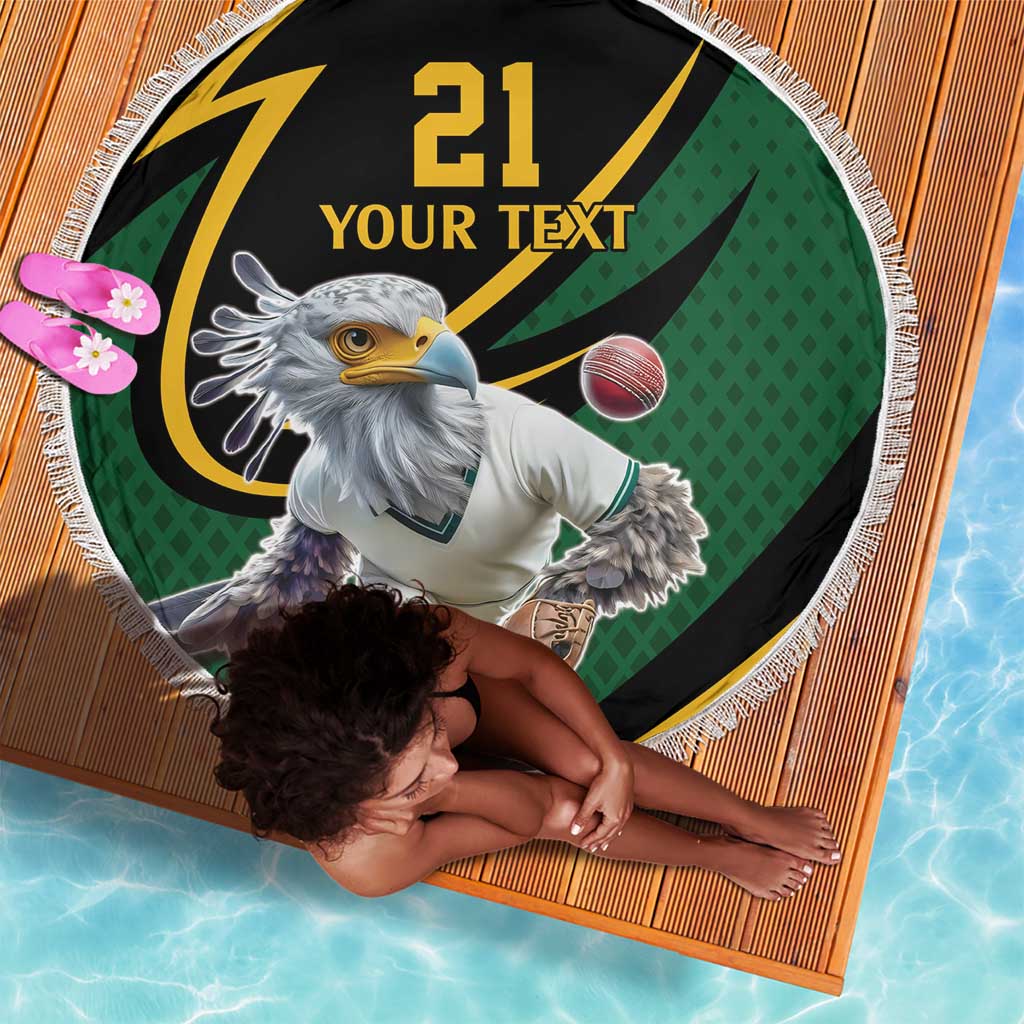 Secretary Bird South Africa Cricket Custom Beach Blanket Unique Pattern