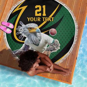 Secretary Bird South Africa Cricket Custom Beach Blanket Unique Pattern