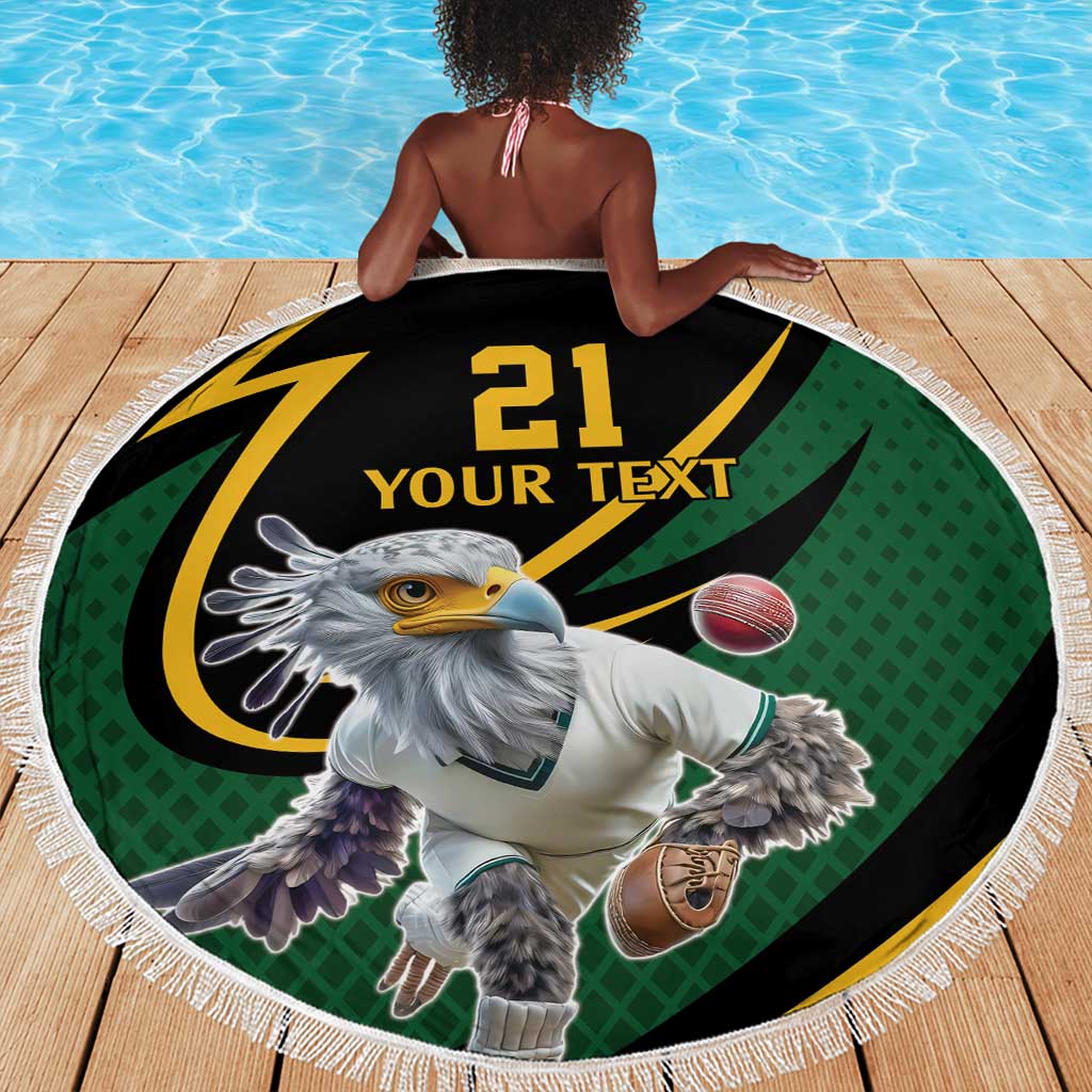 Secretary Bird South Africa Cricket Custom Beach Blanket Unique Pattern