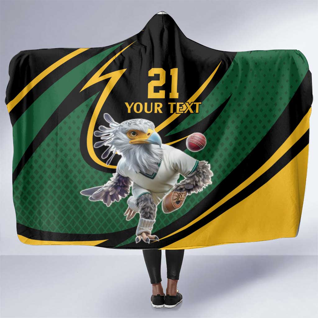 Secretary Bird South Africa Cricket Custom Hooded Blanket Unique Pattern
