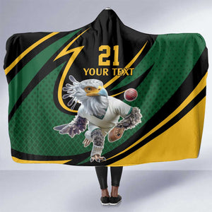 Secretary Bird South Africa Cricket Custom Hooded Blanket Unique Pattern