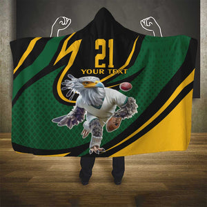 Secretary Bird South Africa Cricket Custom Hooded Blanket Unique Pattern