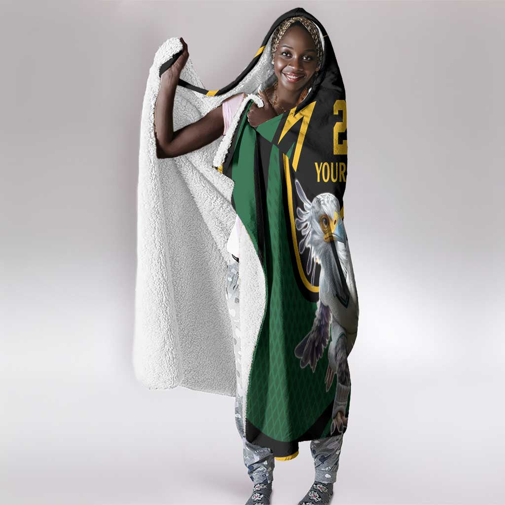 Secretary Bird South Africa Cricket Custom Hooded Blanket Unique Pattern