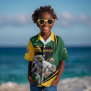 Secretary Bird South Africa Cricket Custom Kid Hawaiian Shirt Unique Pattern