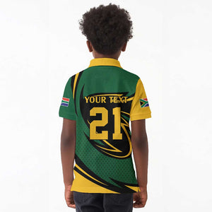 Secretary Bird South Africa Cricket Custom Kid Polo Shirt Unique Pattern
