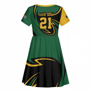 Secretary Bird South Africa Cricket Custom Kid Short Sleeve Dress Unique Pattern