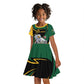 Secretary Bird South Africa Cricket Custom Kid Short Sleeve Dress Unique Pattern