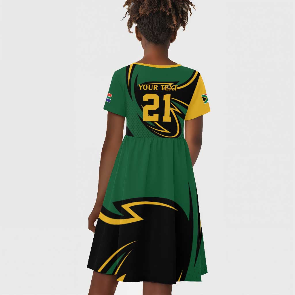 Secretary Bird South Africa Cricket Custom Kid Short Sleeve Dress Unique Pattern