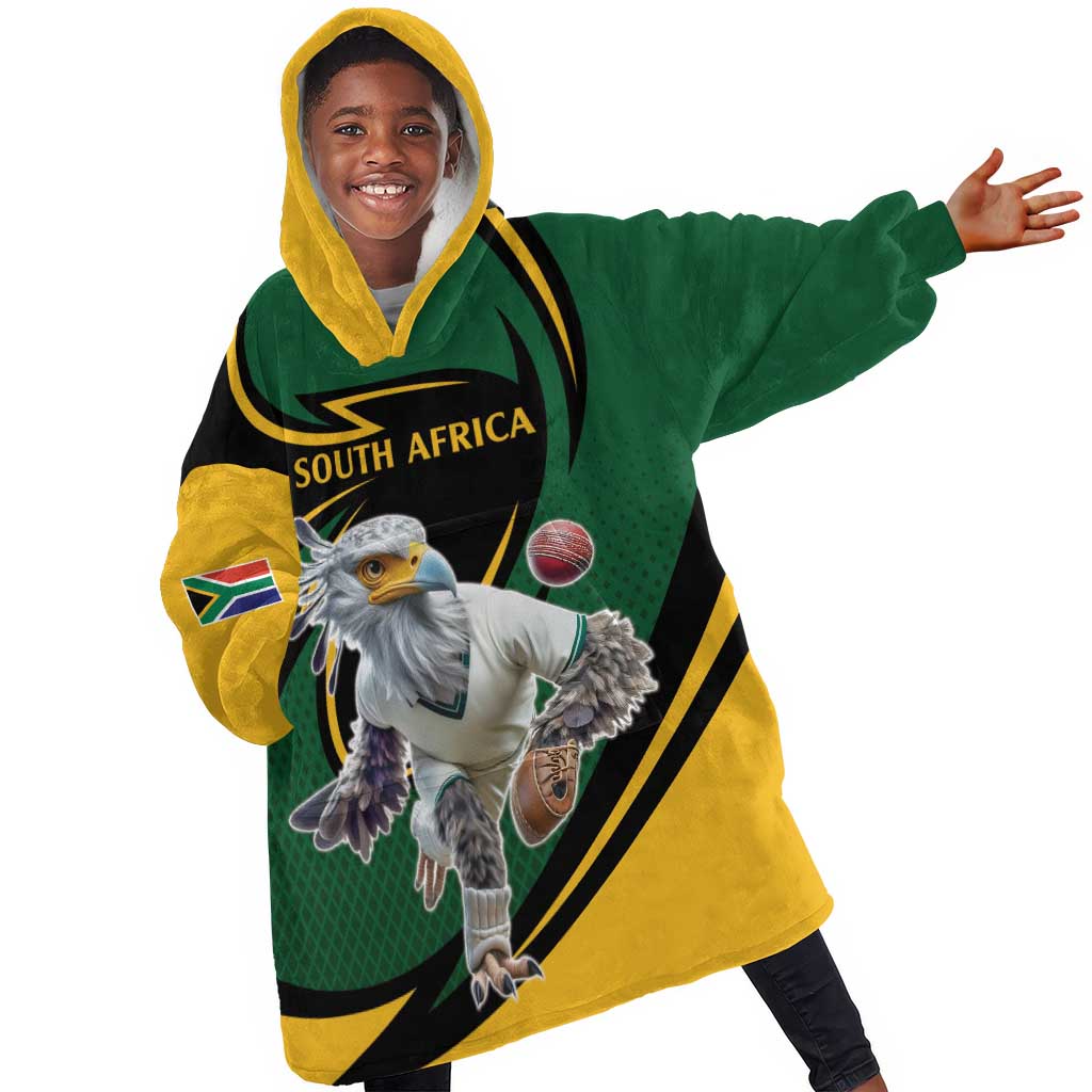 Secretary Bird South Africa Cricket Custom Kid Wearable Blanket Hoodie Unique Pattern