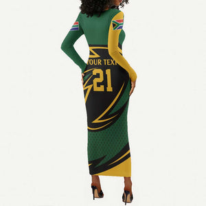 Secretary Bird South Africa Cricket Custom Long Sleeve Bodycon Dress Unique Pattern LT9