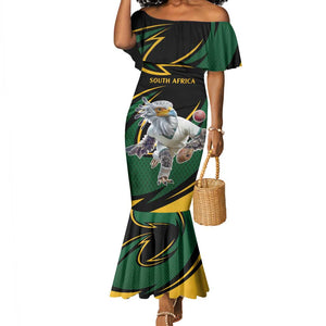 Secretary Bird South Africa Cricket Custom Mermaid Dress Unique Pattern