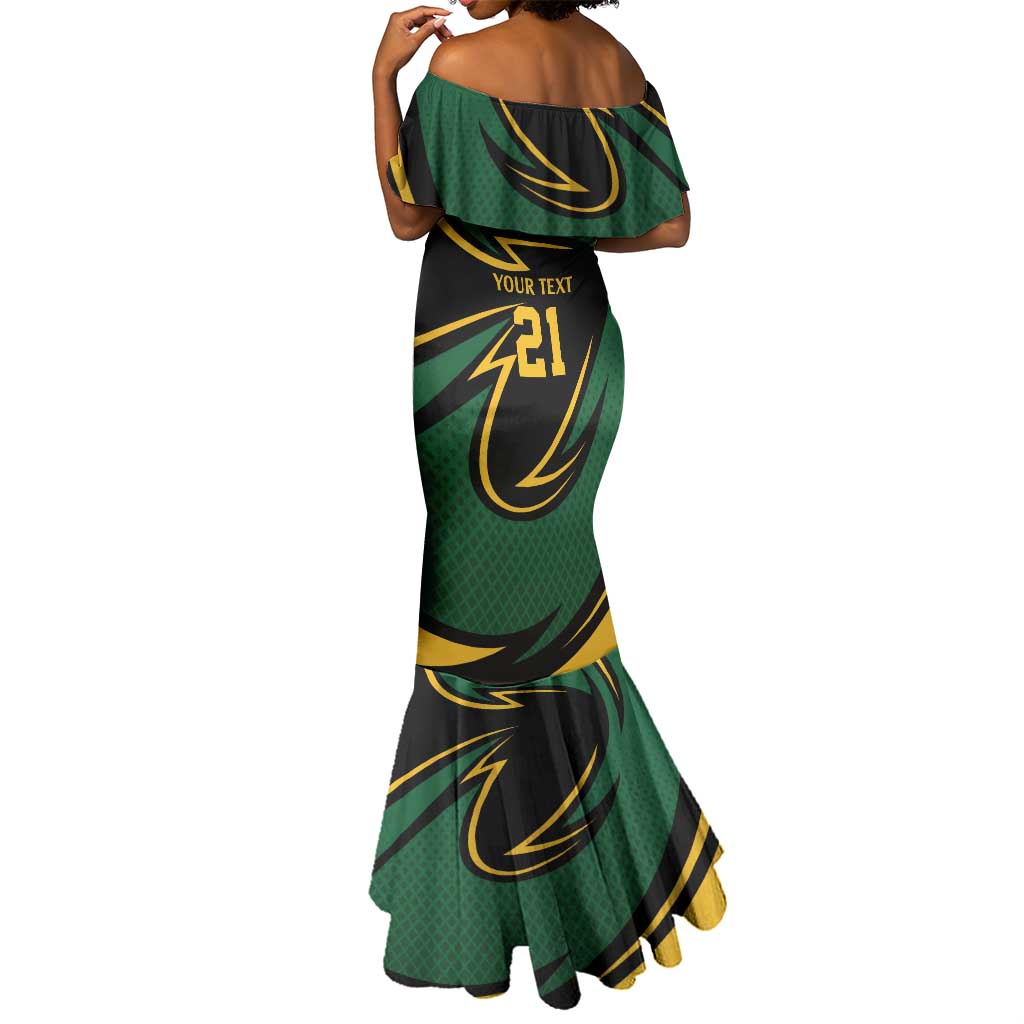 Secretary Bird South Africa Cricket Custom Mermaid Dress Unique Pattern