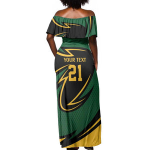 Secretary Bird South Africa Cricket Custom Off Shoulder Maxi Dress Unique Pattern