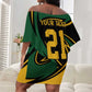 Secretary Bird South Africa Cricket Custom Off Shoulder Short Dress Unique Pattern