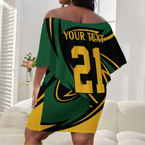 Secretary Bird South Africa Cricket Custom Off Shoulder Short Dress Unique Pattern