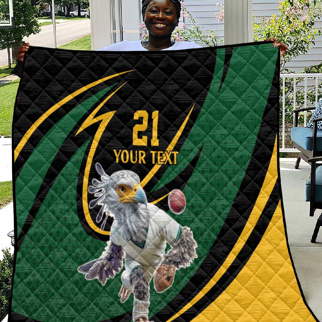 Secretary Bird South Africa Cricket Custom Quilt Unique Pattern