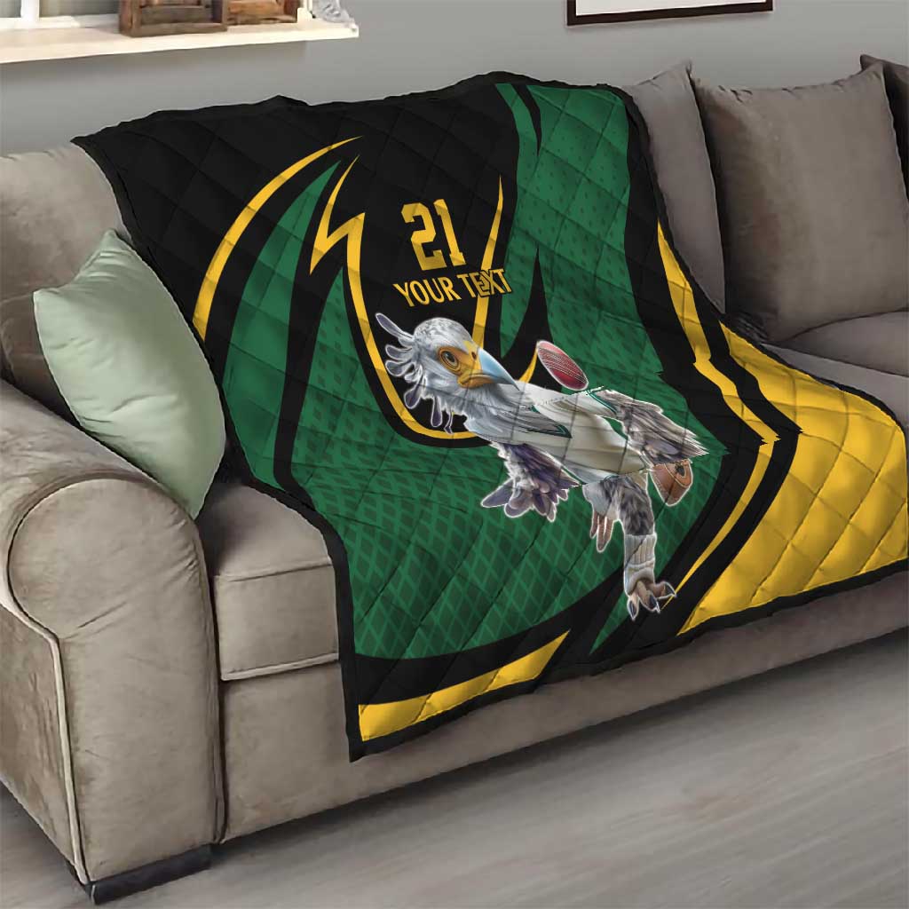 Secretary Bird South Africa Cricket Custom Quilt Unique Pattern