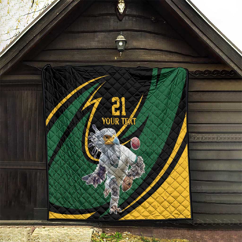 Secretary Bird South Africa Cricket Custom Quilt Unique Pattern
