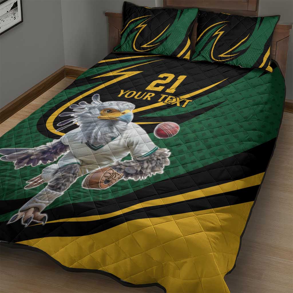 Secretary Bird South Africa Cricket Custom Quilt Bed Set Unique Pattern