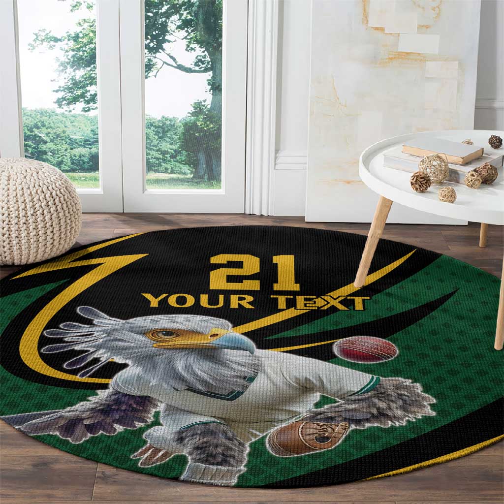 Secretary Bird South Africa Cricket Custom Round Carpet Unique Pattern